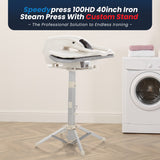 SpeedyPress 100HD Steam Press For Clothes With Custom Stand- Professional Iron Press Machine- 40” XL Digital Heat Press With Multiple Steam Settings- Heavy-Duty Fabric Press Machine With Water Filter